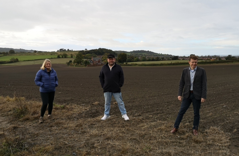 Suzanne Webb MP, West Midlands Mayor Andy Street, and Councillor James Clinton in Stourbridge's Green Belt