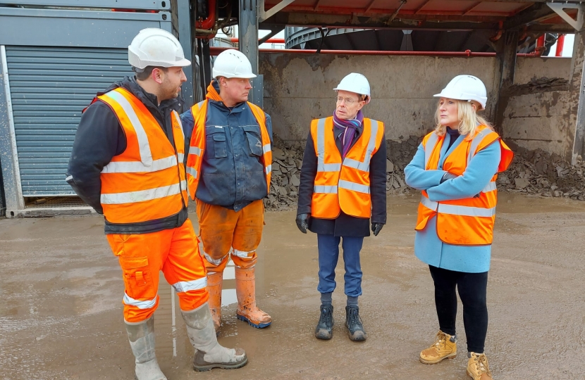 Suzanne Webb MP and Mayor Andy Street with Pegasus employees