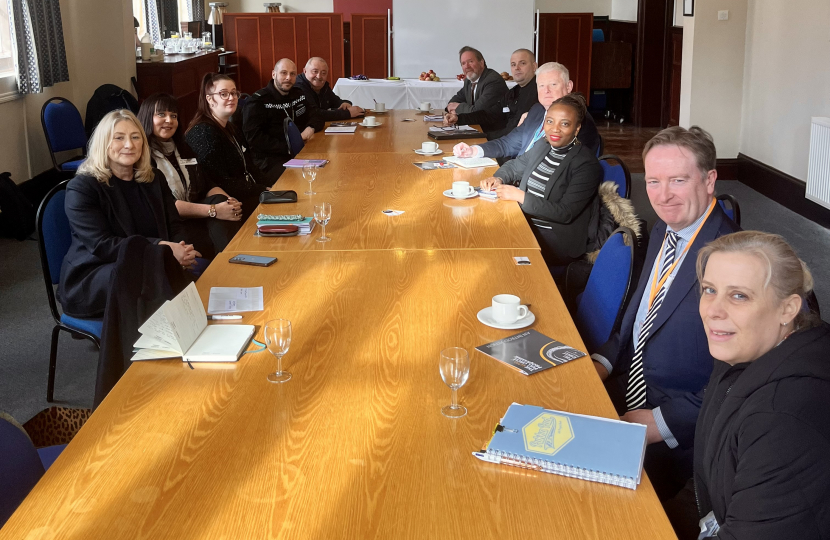 Suzanne Webb MP with stakeholders at a knife crime summit 