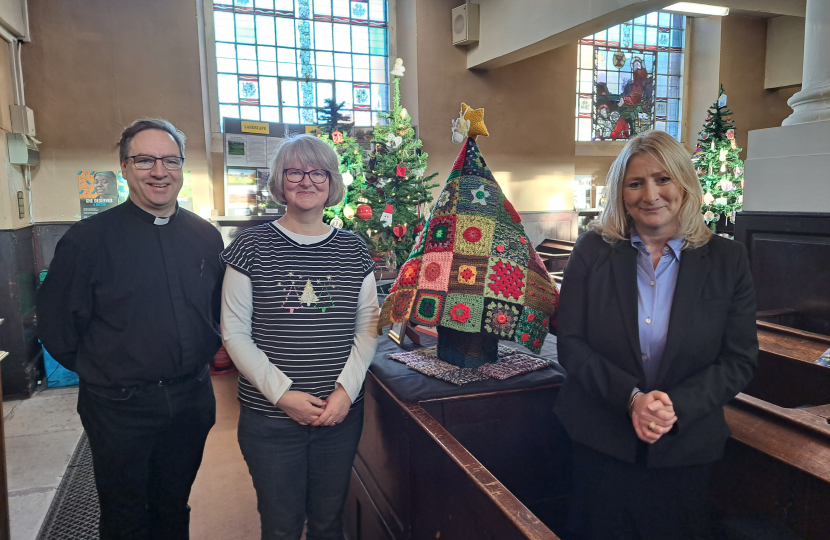 Suzanne Webb MP with Rev Andrew Sillis and Emma Leek