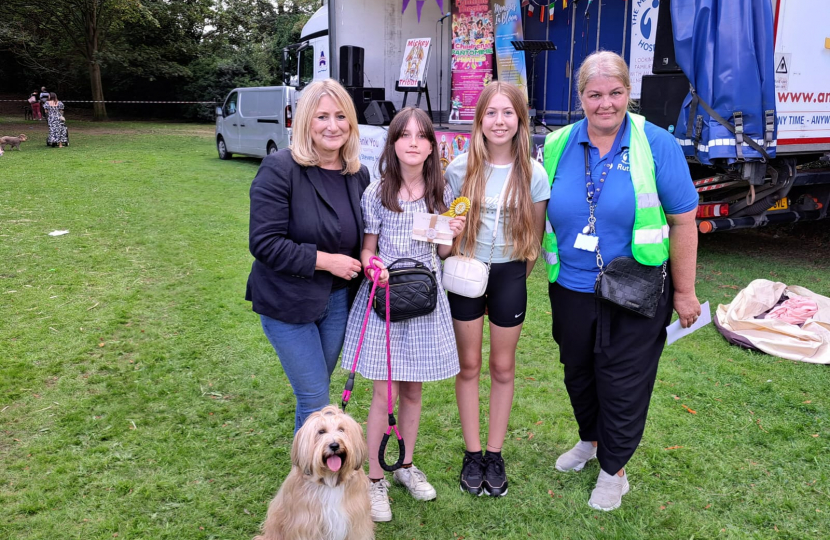 Suzanne Webb MP with Maggie, those who entered her and Ruth Longville