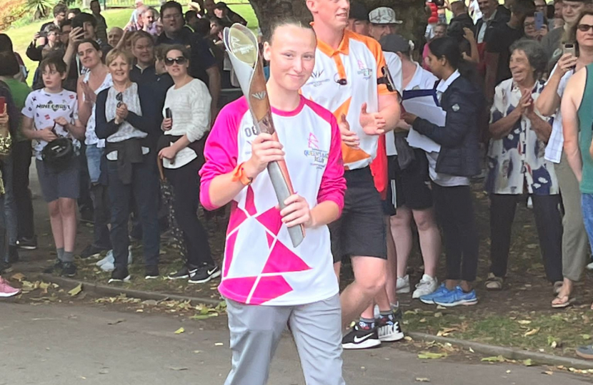 Queen's Baton Relay through Mary Stevens Park