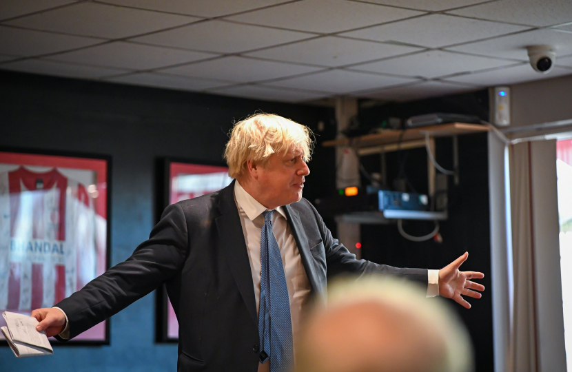 Boris speaking to guests