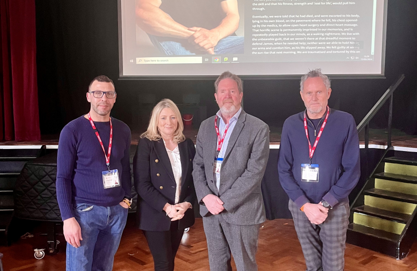 Suzanne Webb MP with Jason Connon, Mark Brindley and Ade Passey