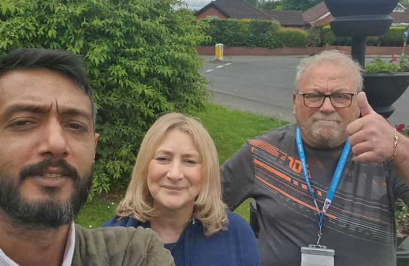 Suzanne Webb MP with Councillors Kamran Razzaq and Pete Lee