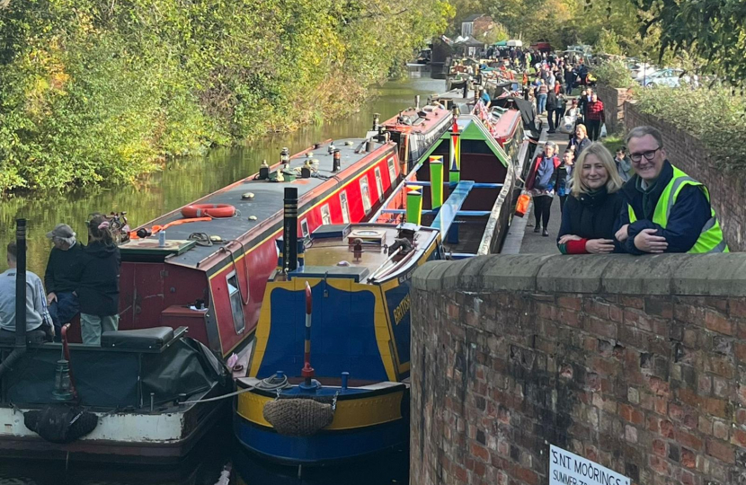 Suzanne Webb MP with Nicholas Barlow, Trustee of Stourbridge Navigation Trust