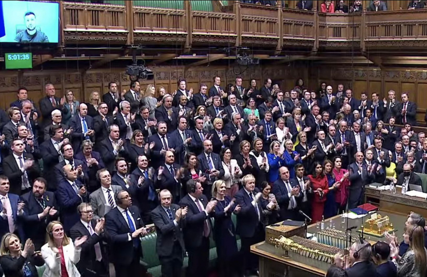 President Zelensky of Ukraine address the House of Commons