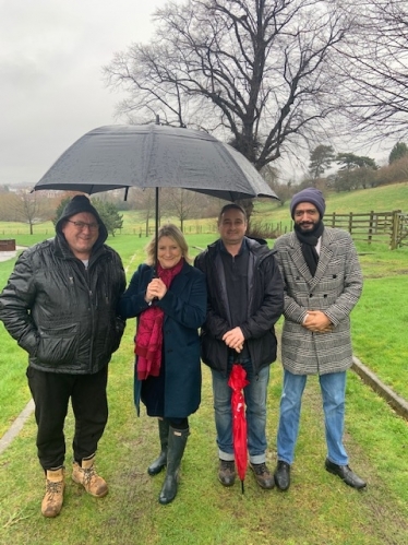 Suzanne Webb MP with Cllr Peter Lee, Cllr Paul Bradley, and Conservative candidate Kamran Razzaq 