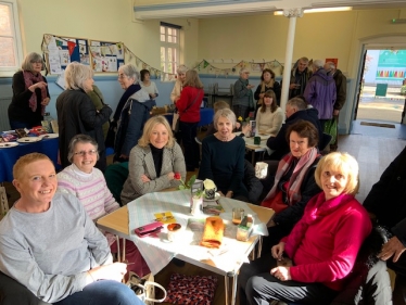 Suzanne Webb MP with members of the public at St Thomas' Church 