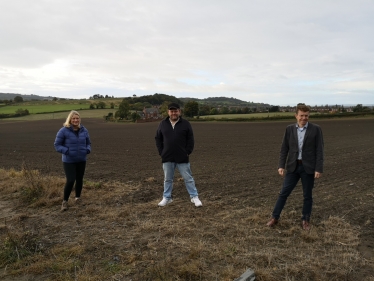 Suzanne Webb MP, West Midlands Mayor Andy Street, and Councillor James Clinton in Stourbridge's Green Belt