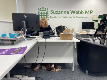 Suzanne Webb MP and her dog Sid