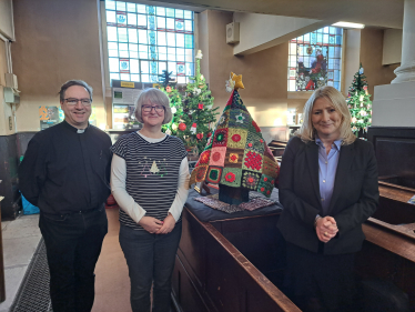 Suzanne Webb MP with Rev Andrew Sillis and Emma Leek