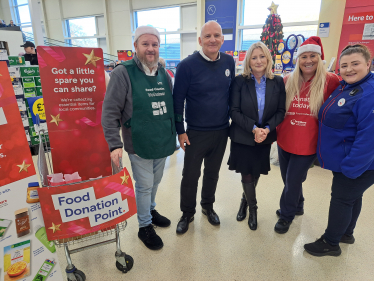 Suzanne Webb MP with representatives from Tesco and Fareshare