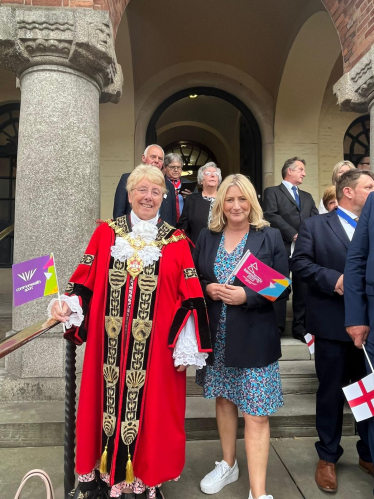 Suzanne Webb MP with Mayor Sue Greenaway