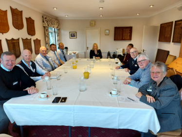 Suzanne Webb MP with several local business leaders at her Business Breakfast