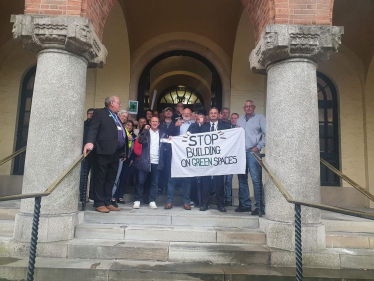 Amblecote residents celebrating the protection of Clockfields from development