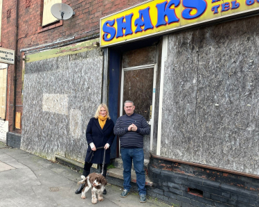 Suzanne Webb MP at Colley Gate with local campaigner Jason Thorne