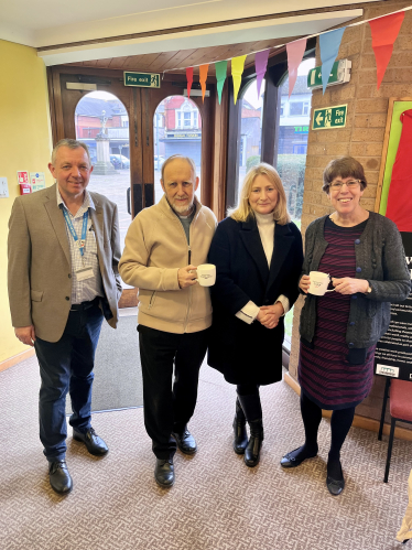 Cllr Dave Borley, Rev Simon Falshaw, Suzanne Webb MP and Sue Falshaw