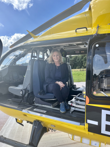 Suzanne Webb MP in an air ambulance