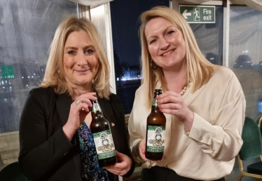 Suzanne Webb MP with Emily from Printworks Brewery and Windsor Castle Inn